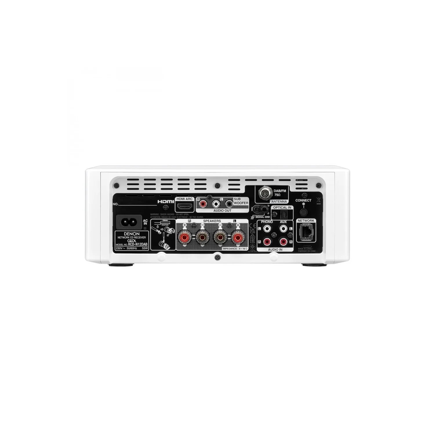 Denon Ceol RCD-N12 HiFi System with CD, Wifi, Bluetooth and FM/AM Tuner (White) - view 4