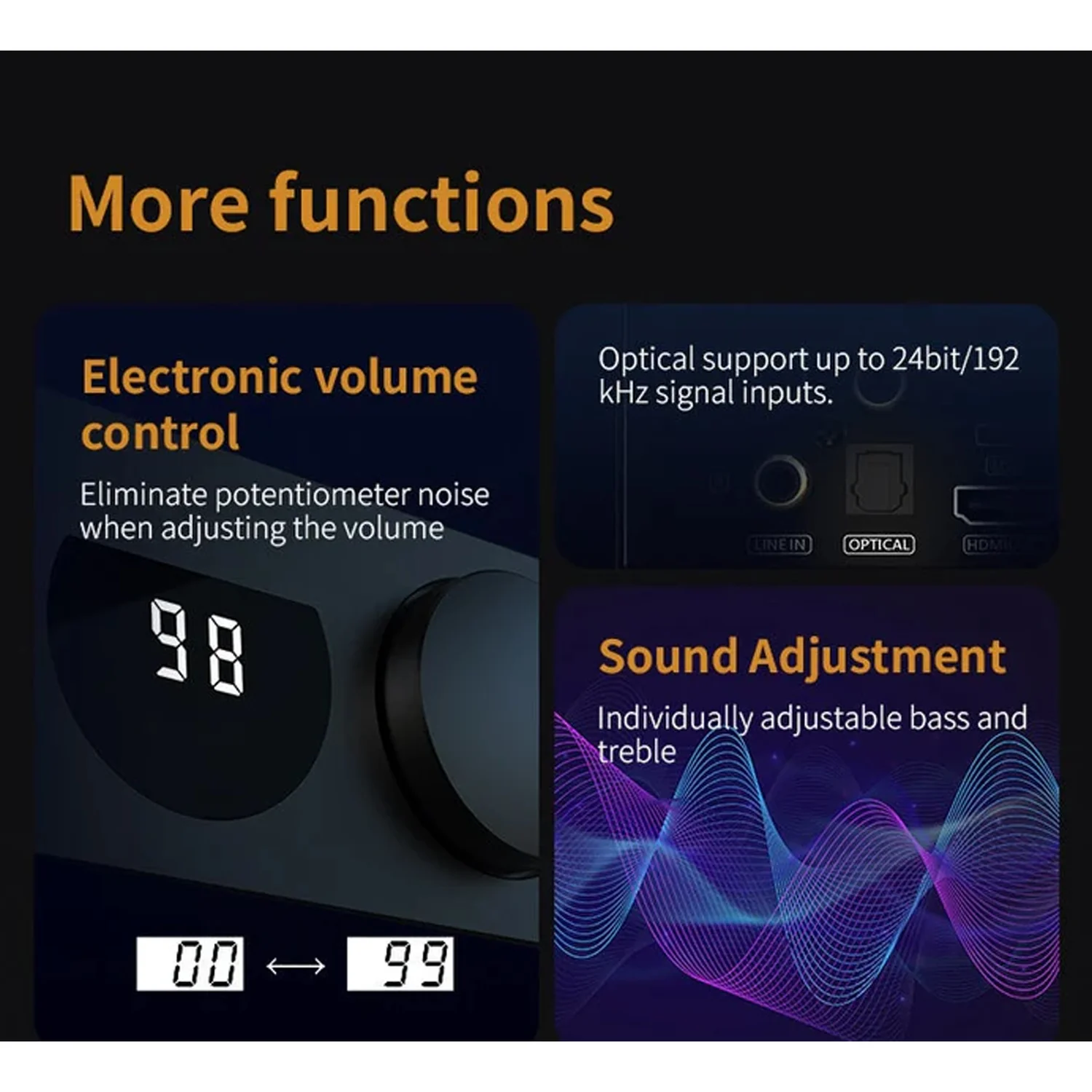 SMSL A200 - 2 Channel Stereo Bluetooth Amplifier With HDMI ARC - view 1