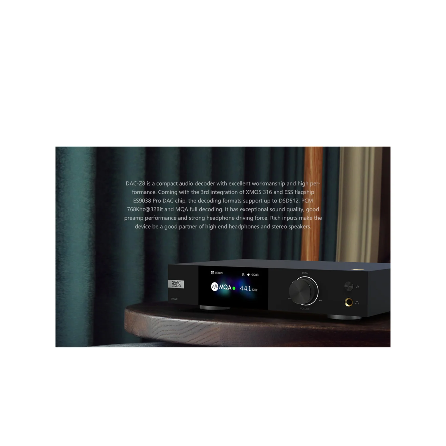 EverSolo DAC-Z8 Digital to Analog Converter (DAC) - (Sabre flagship ES9038Pro 32 bits D\A converter chip) - view 4
