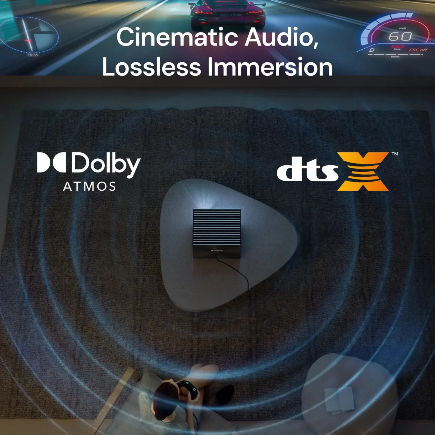 Valerion VisionMaster Plus 2 - 4K HDR UHD 2000 Lumens Home CinemaProjector with Google TV - view 6