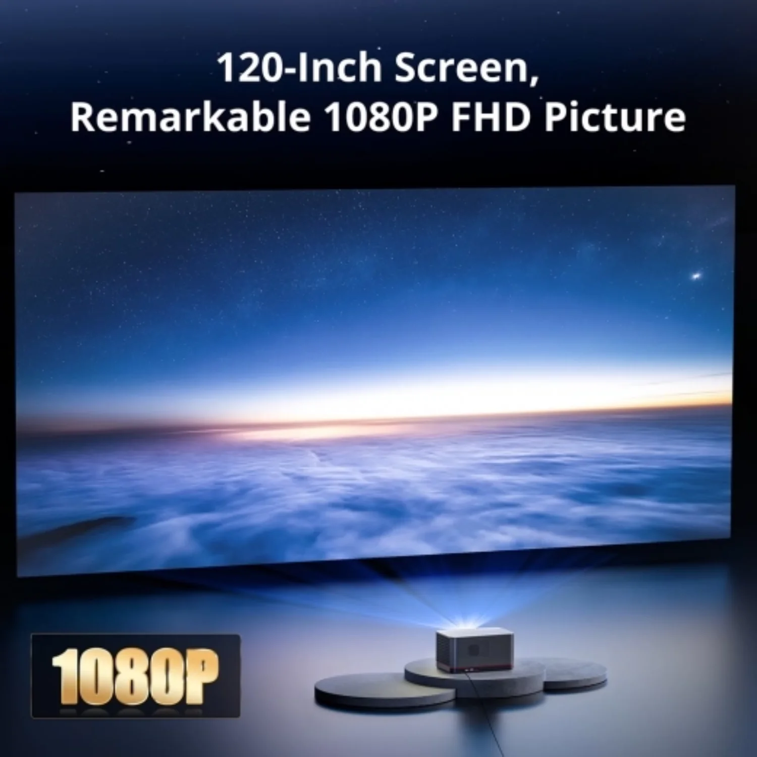 ETOE Whale Pro - 1500 Lumens 1080P Full HD DLP Google TV Smart Portable Projector - view 4