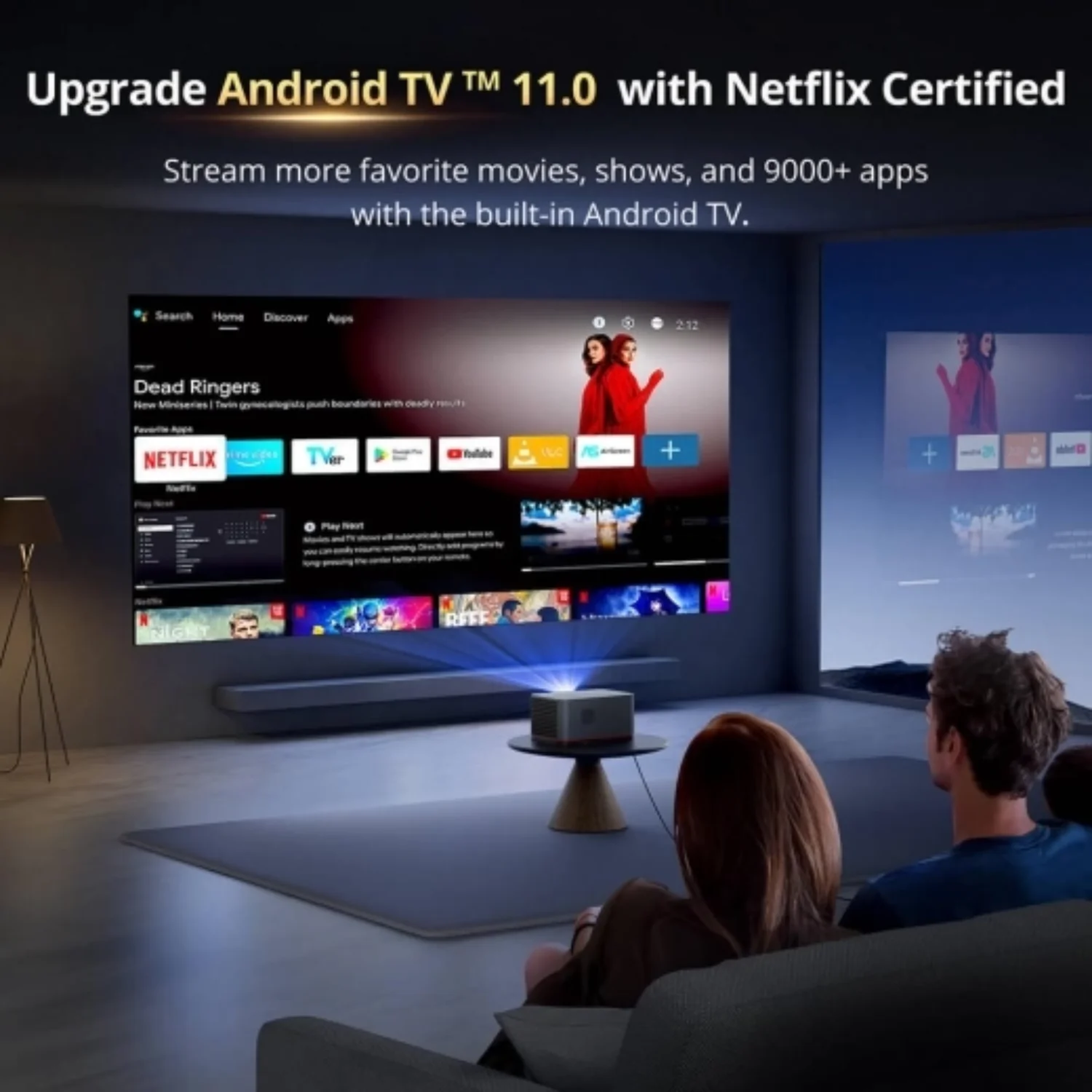 ETOE Whale Pro - 1500 Lumens 1080P Full HD DLP Google TV Smart Portable Projector - view 5