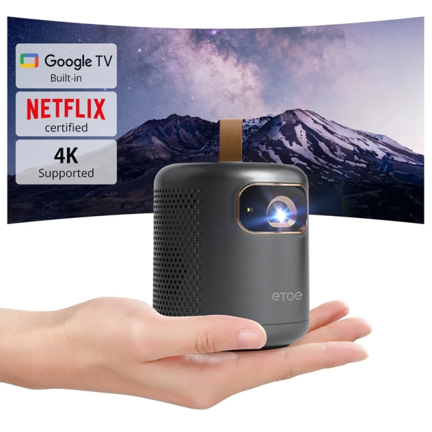 ETOE Dolphin - 1080P Full HD DLP Smart Portable Google TV Projector with Built In Battery - view 1