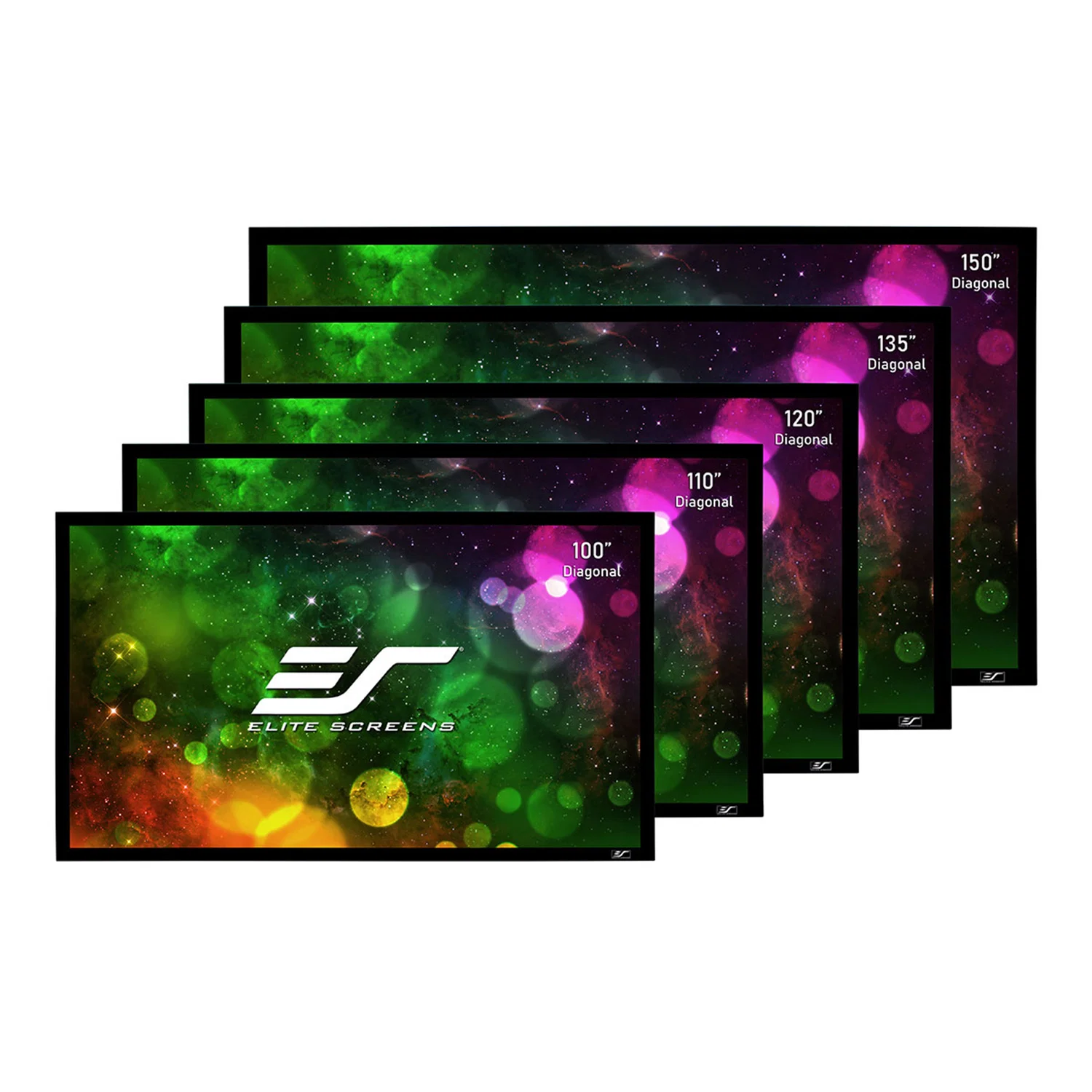 Elite Screens SB100WH2 - 100 Inches Sable Frame B2 Series 3D 4K/8K UHD Fixed Frame Home Theatre Projection Screen - CineWhite (16:9) - view 2