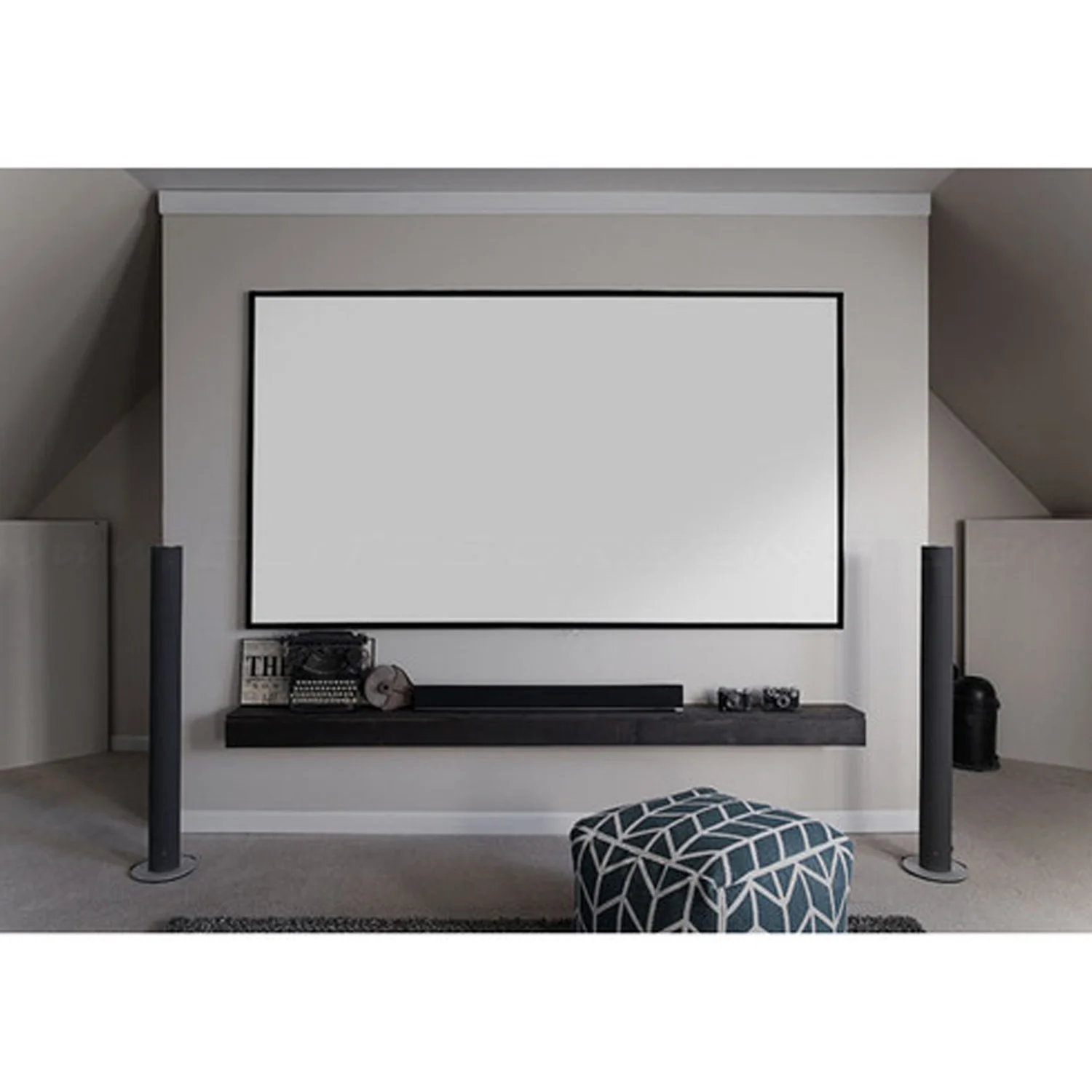 Elite Screens AR100WH2 - 100 Inches Edge Free/Edgeless 3D 4K/8K UHD Fixed Frame Home Theatre Projection Screen - CineWhite (16:9) - view 2