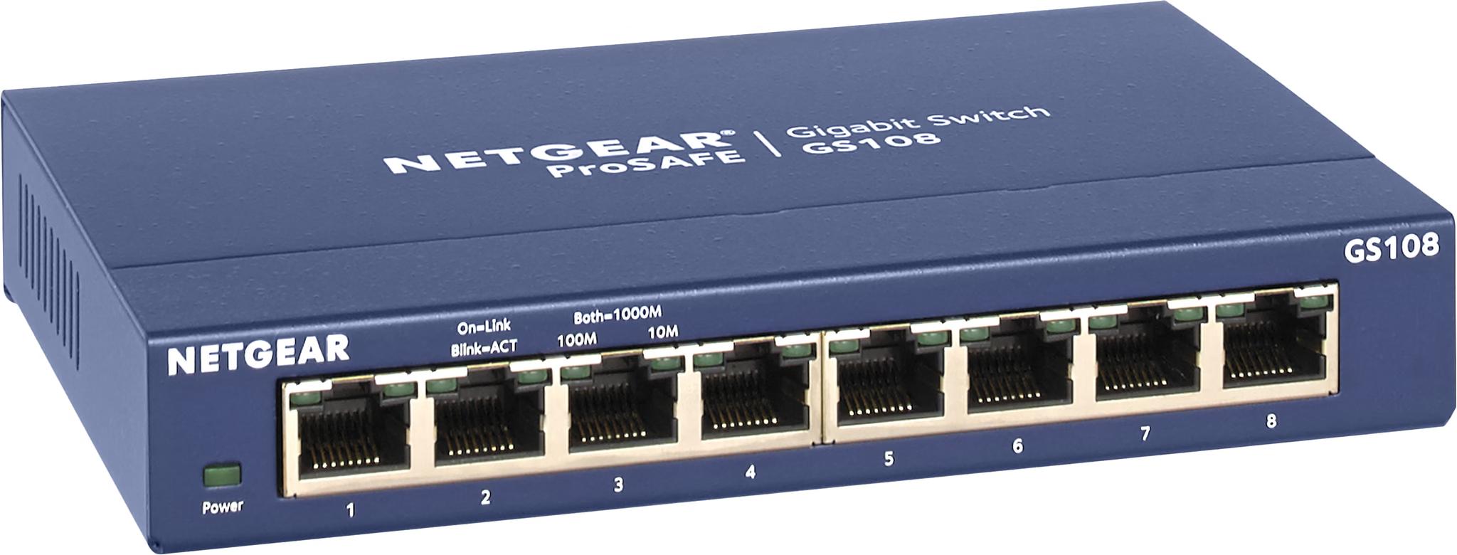 NETGEAR GS108 8-Port Gigabit Ethernet Network Switch - view 1