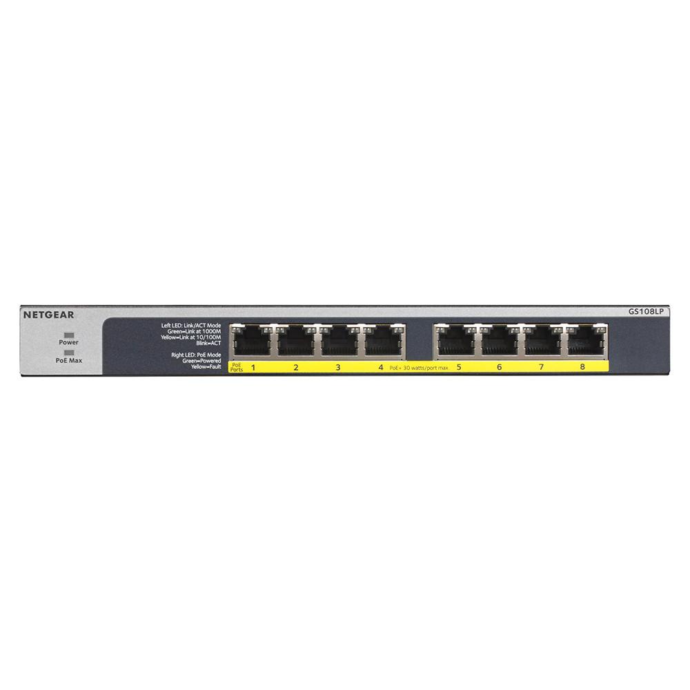 NETGEAR GS108LP – 8-Port Gigabit Ethernet Unmanaged PoE+ Switch (60W) - view 3