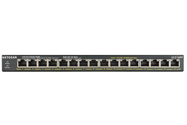 NETGEAR GS316PP – 16-Port Gigabit Ethernet Unmanaged PoE+ Switch (183W)