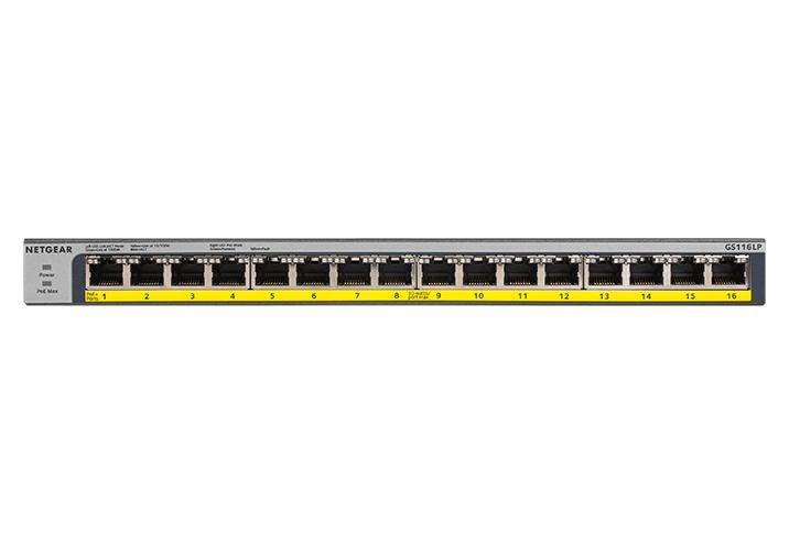 NETGEAR GS116LP – 16-Port Gigabit Ethernet Unmanaged PoE+ Switch (76W)