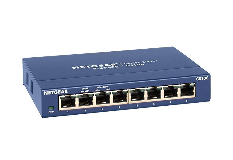 Netgear GS108E-300NAS Gigabit Smart Managed Plus Switch (Gray)