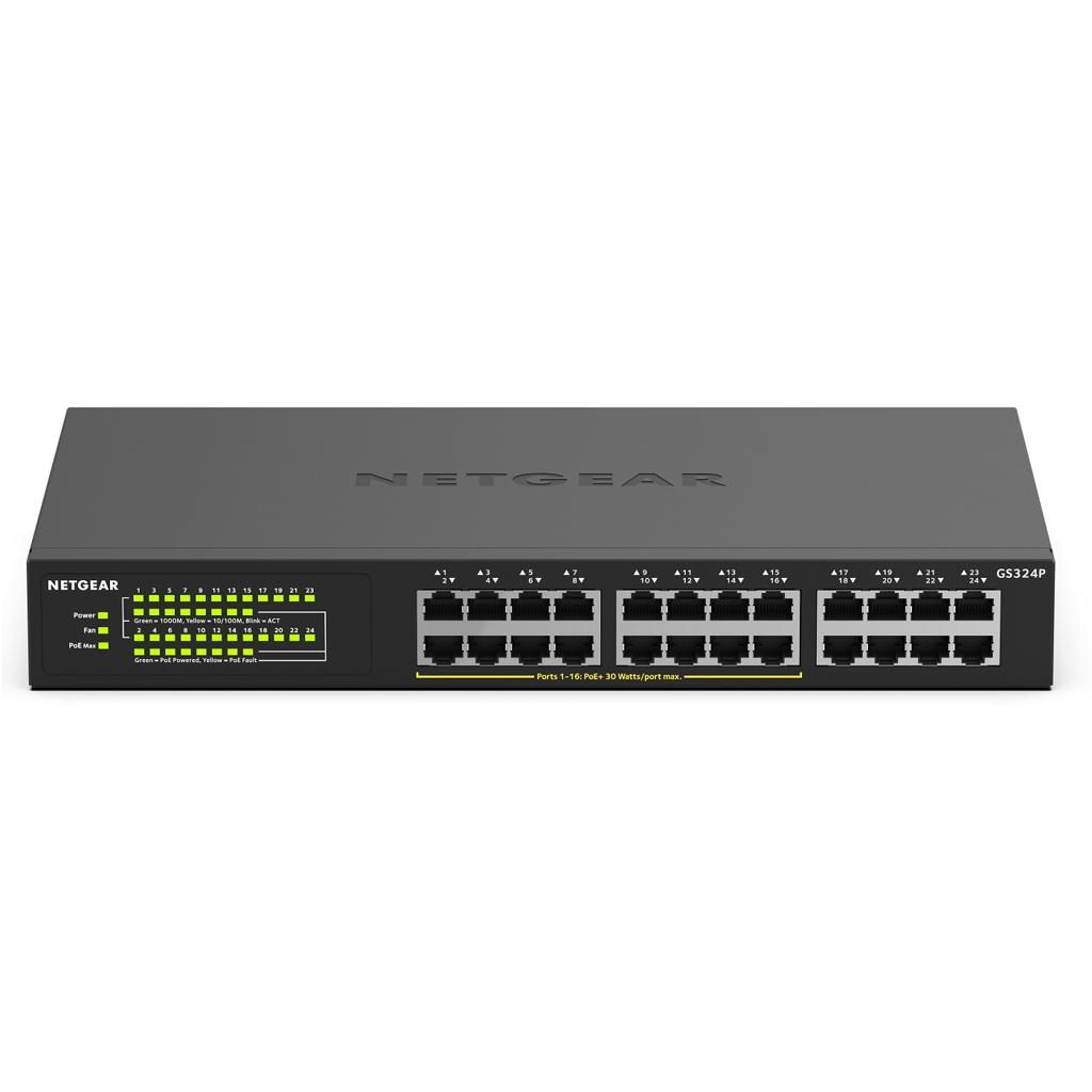 NETGEAR GS324P – 24-Port Gigabit Ethernet Unmanaged PoE+ Switch (190W)