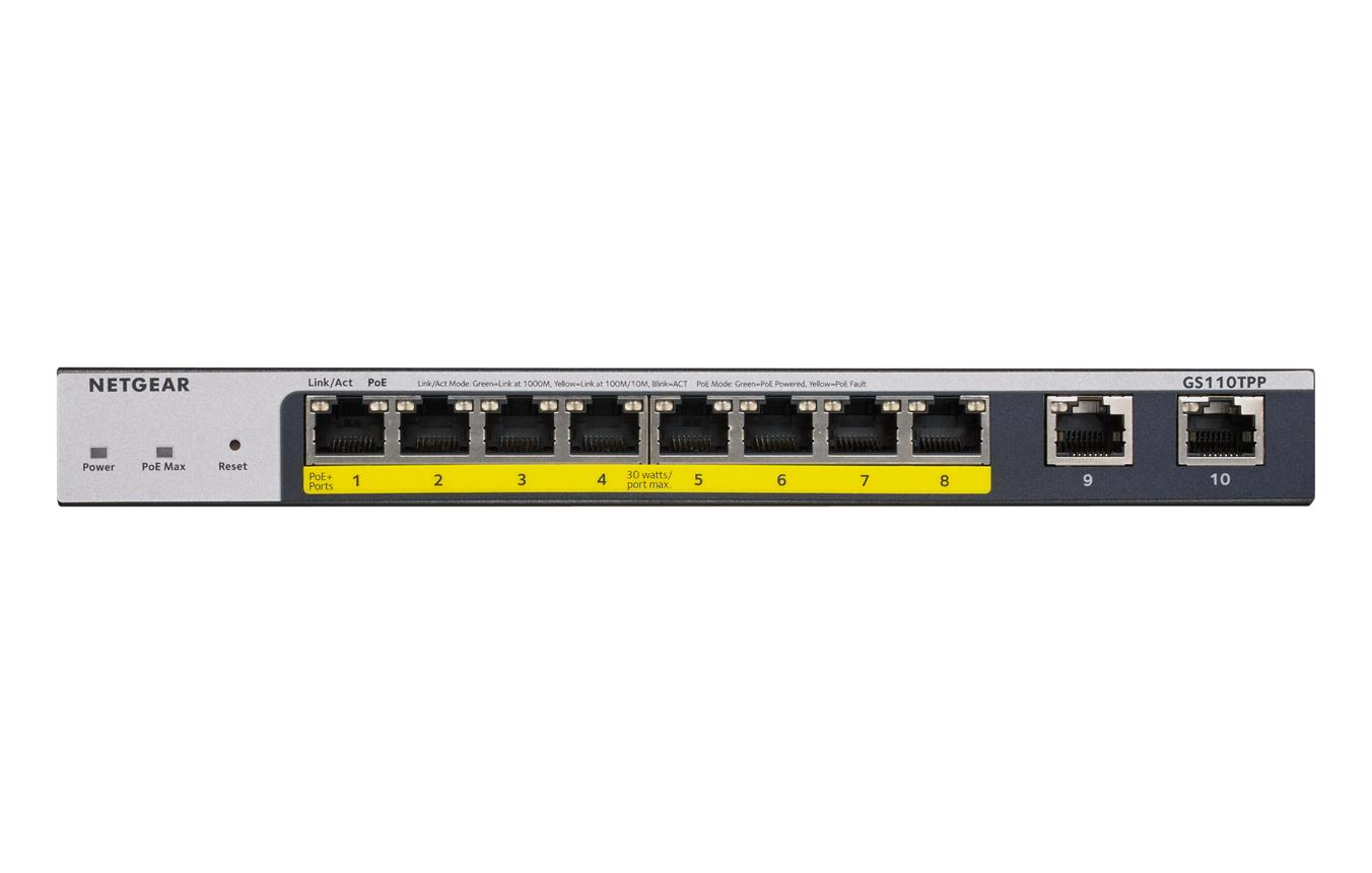 NETGEAR GS110TPP – 10-Port Gigabit Ethernet Smart Managed Pro PoE+ Switch (120W) - view 3