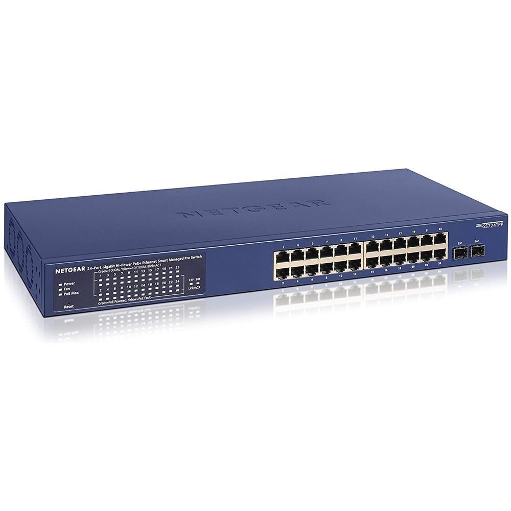 NETGEAR GS724TPP – 26-Port Gigabit Ethernet Smart Managed Pro PoE+ Switch (380W)
