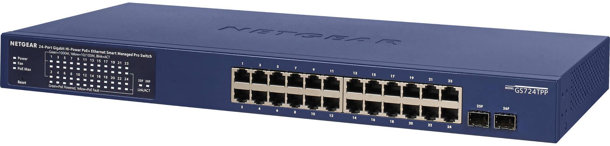 NETGEAR GS724TPP – 26-Port Gigabit Ethernet Smart Managed Pro PoE+ Switch (380W) - view 3