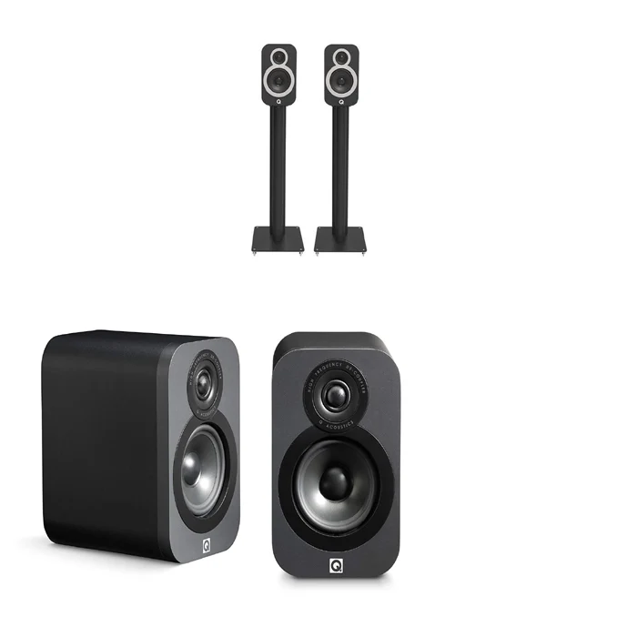 Q Acoustics 3010i Bookshelfs + 3000FSi Speaker Stands (Pair) Bundle Pack - view 1