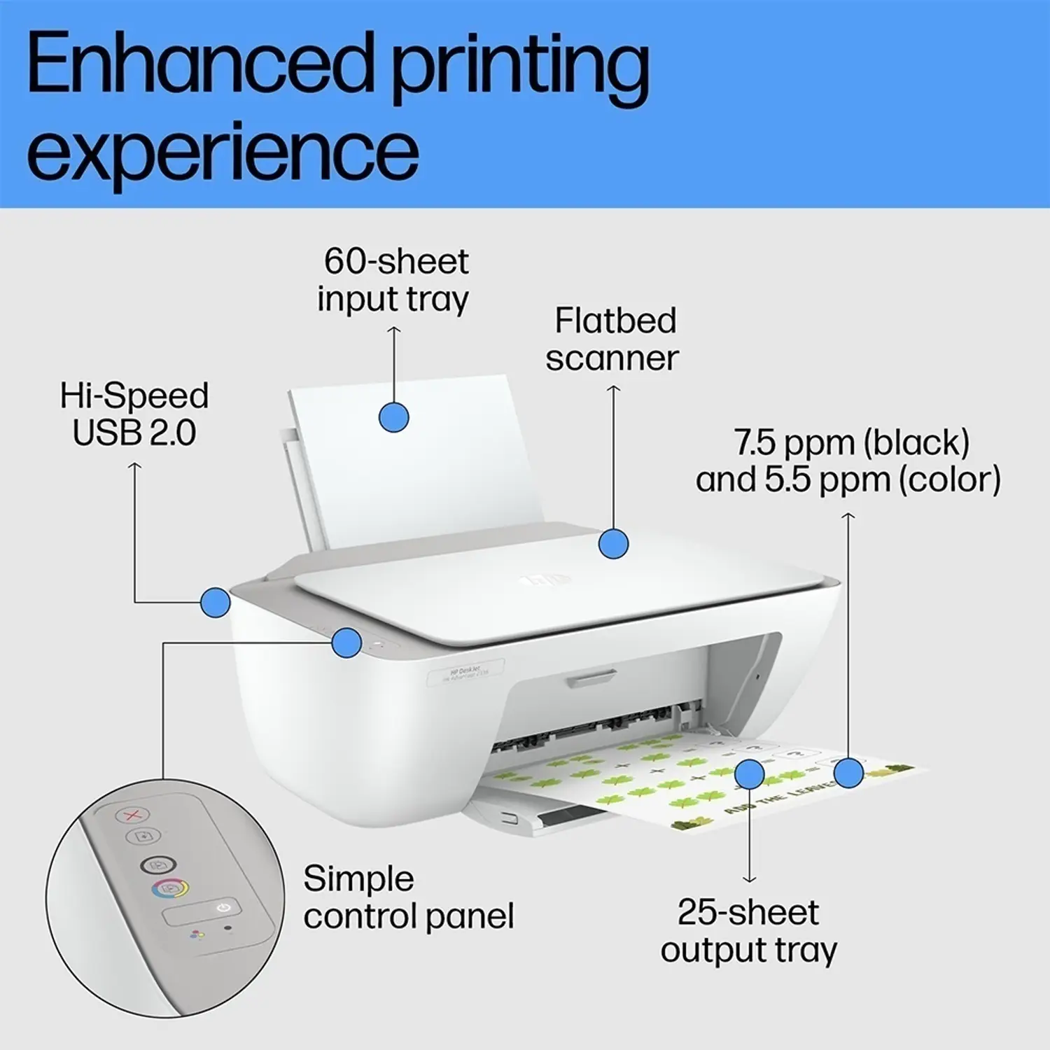 HP DeskJet Ink Advantage 2338 Multi-function Color Inkjet Printer for Print/Scan/Copy, Ideal for Home - view 3