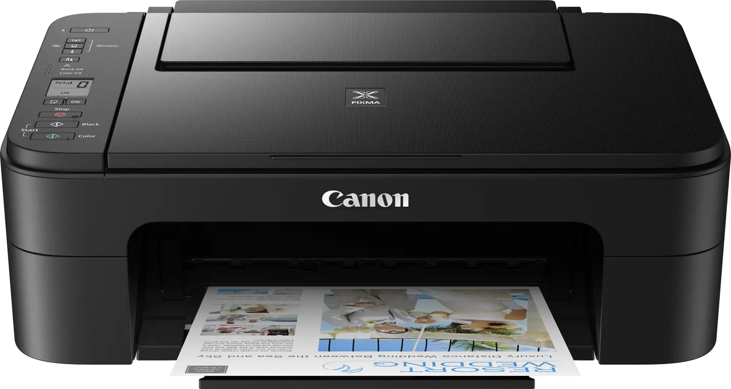 Canon PIXMA E3370 Multi-function WiFi Color Inkjet Printer with Voice Activated Printing Google Assistant and Alexa (Borderless Printing) - view 2
