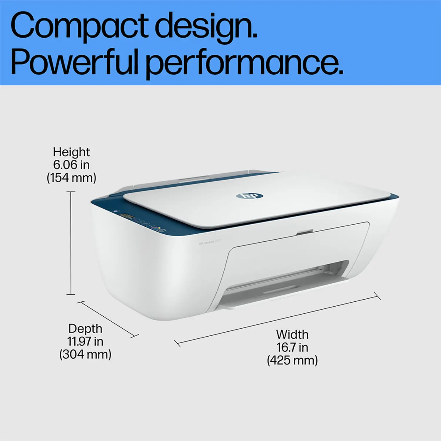 HP DeskJet 2723 Multi-function WiFi Color Inkjet Printer with Copy, Scan, Bluetooth, USB, Simple setup with HP Smart App, Ideal for Home - view 1