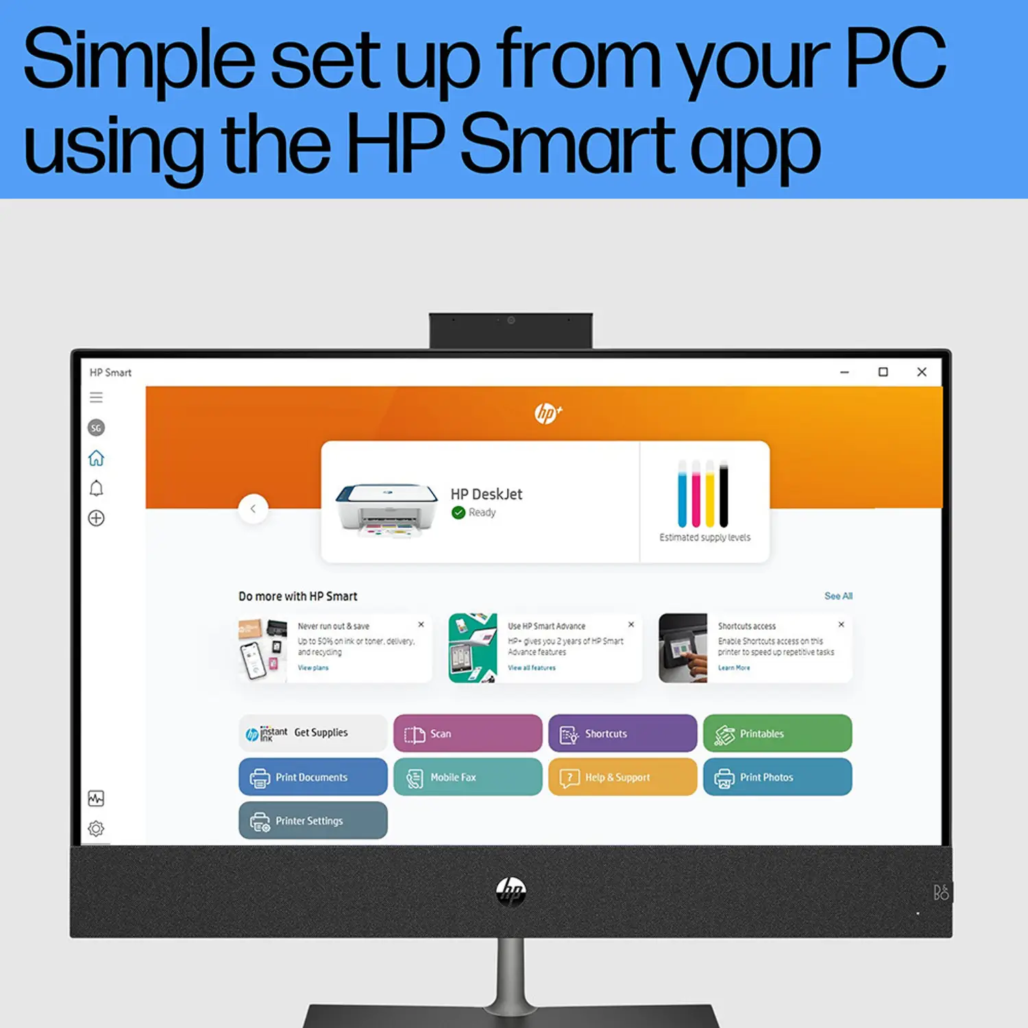 HP DeskJet 2723 Multi-function WiFi Color Inkjet Printer with Copy, Scan, Bluetooth, USB, Simple setup with HP Smart App, Ideal for Home - view 3