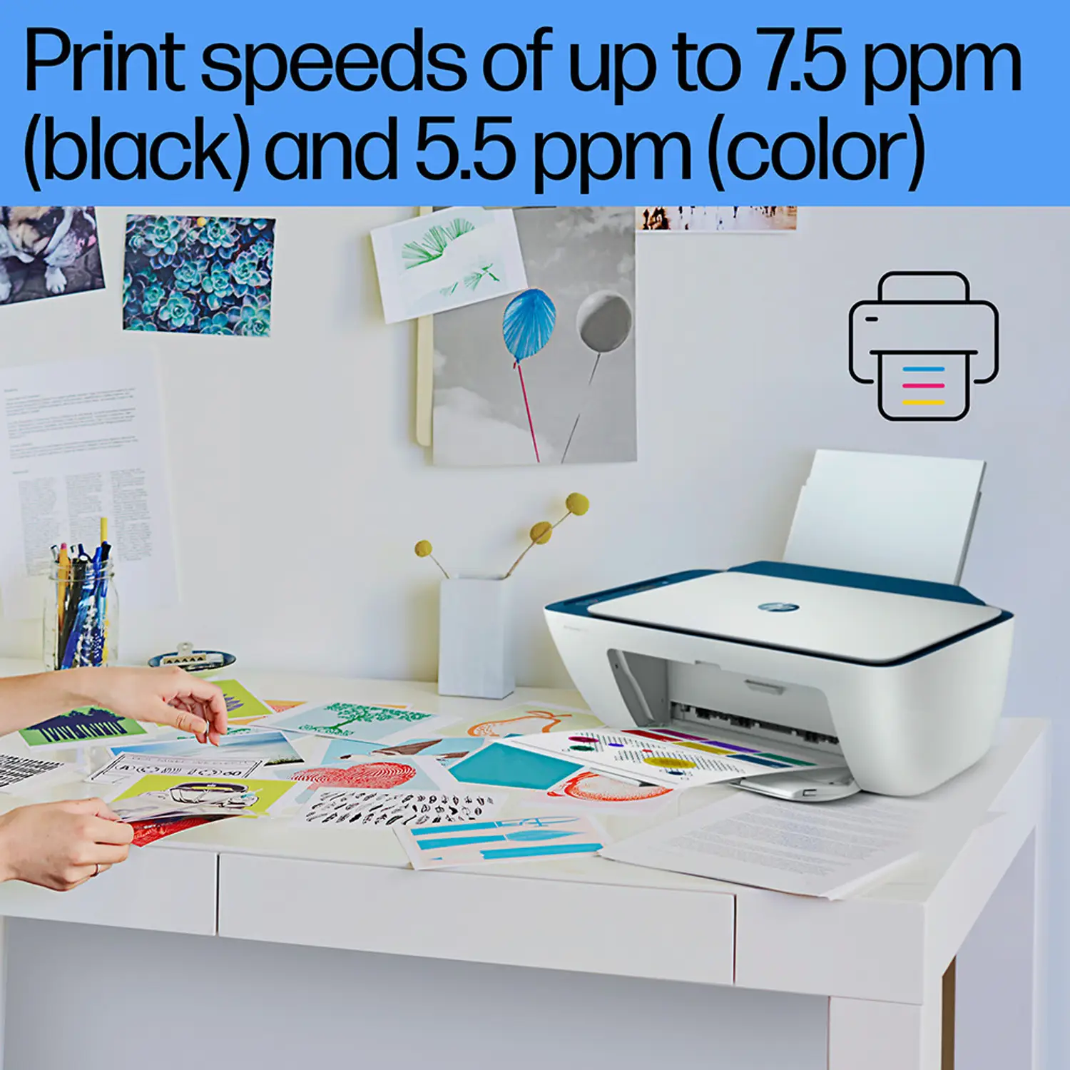 HP DeskJet 2723 Multi-function WiFi Color Inkjet Printer with Copy, Scan, Bluetooth, USB, Simple setup with HP Smart App, Ideal for Home - view 4