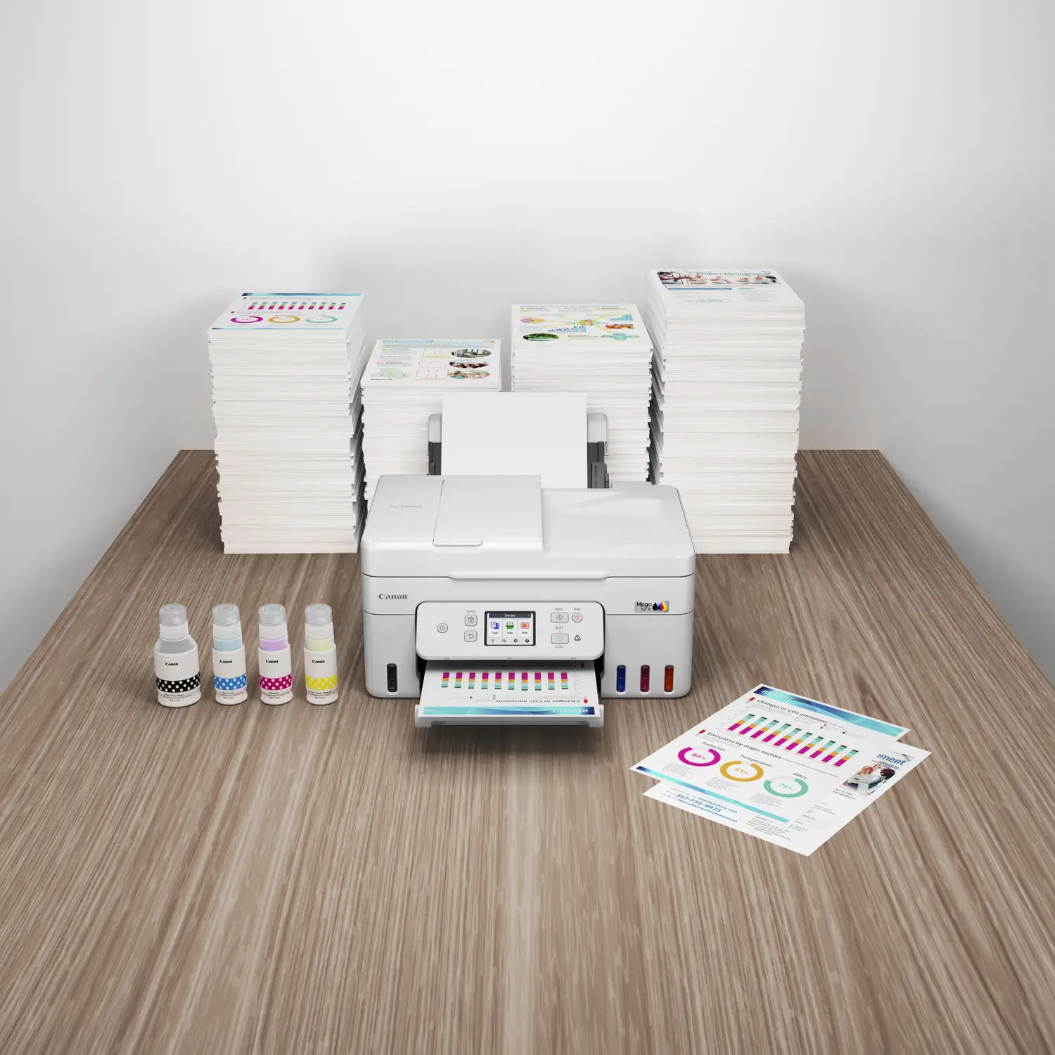 Canon MegaTank G4780 Multi-function WiFi Color Ink Tank Printer (Borderless Printing) for Print/Copy/Scan with ADF Printer,6000 black and 7700 color prints, 2.7 inch TouchScreen LCD Panel & Auto 2-Sided Printing - view 3