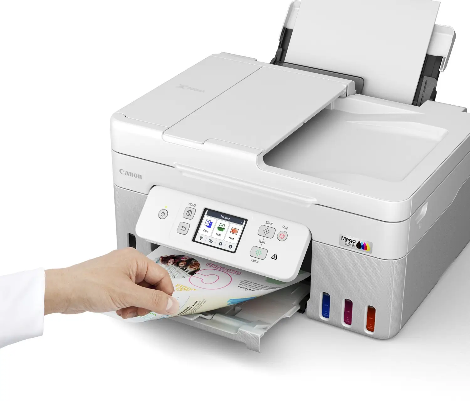 Canon MegaTank G4780 Multi-function WiFi Color Ink Tank Printer (Borderless Printing) for Print/Copy/Scan with ADF Printer,6000 black and 7700 color prints, 2.7 inch TouchScreen LCD Panel & Auto 2-Sided Printing - view 4