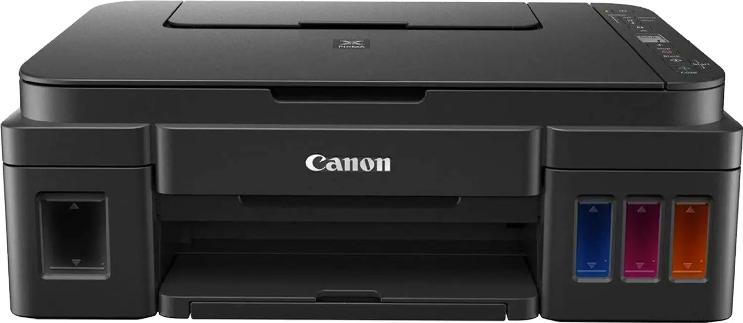 Canon PIXMA Mega Efficient G3012 Multi-function WiFi Color Ink Tank Printer (Color Page Cost: 0.21 Rs. | Black Page Cost: 0.09 Rs. | Borderless Printing) with 2 additional Black Ink Bottles - view 1