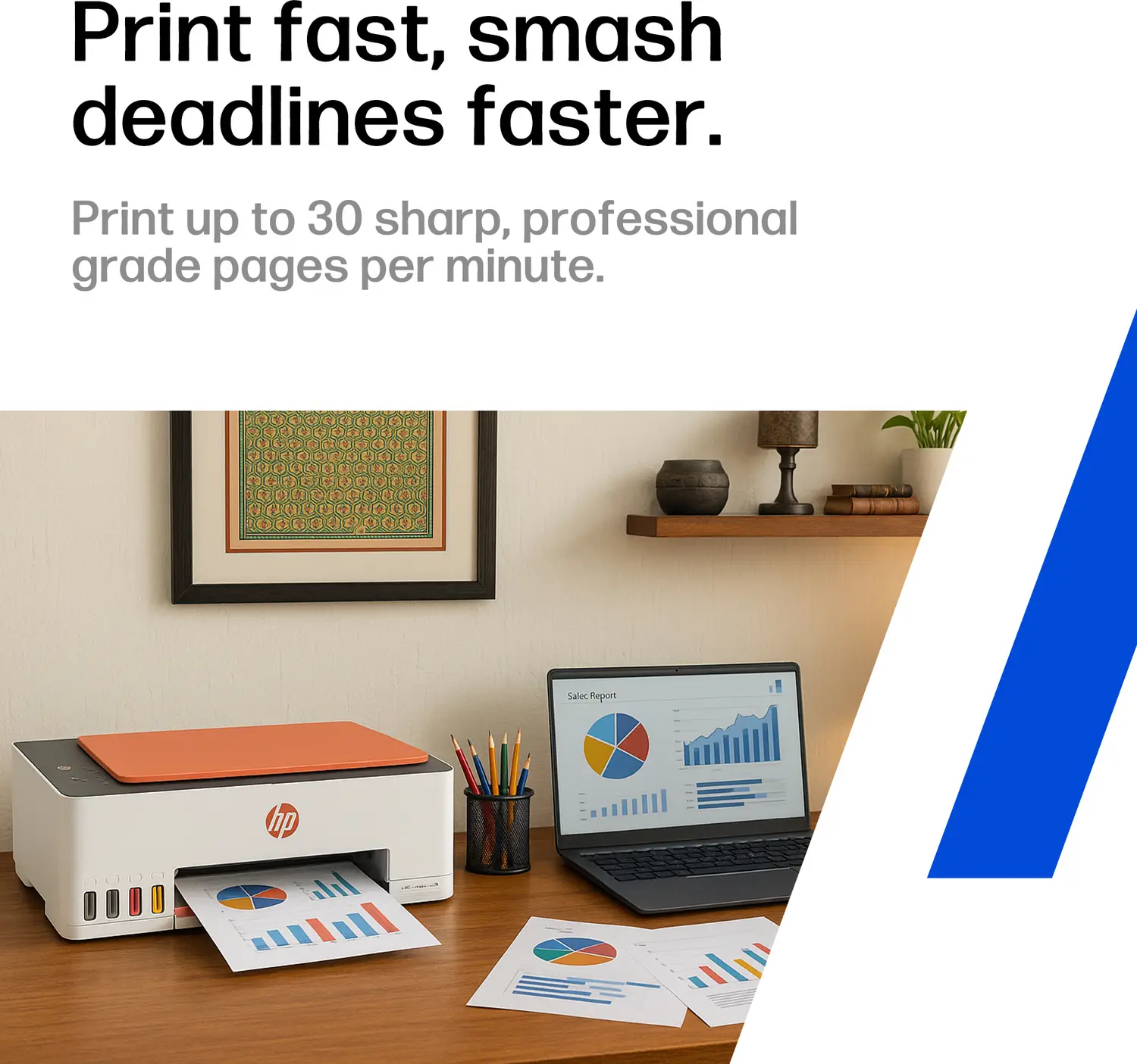 HP Smart All In One 589 Multi-function WiFi Color Ink Tank Printer for Print/Scan/Copy with Up to 4000 Black & 6000 color pages of ink in box - view 4