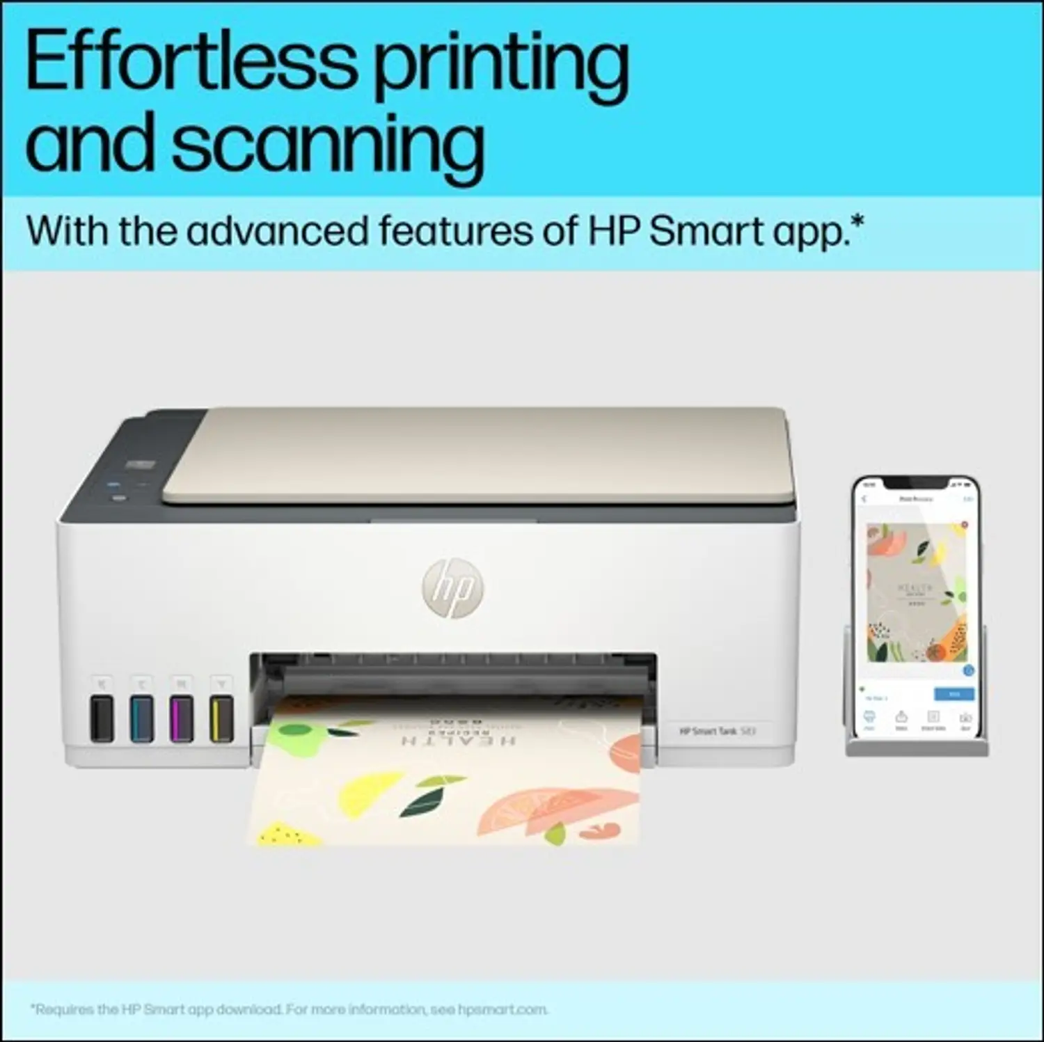 HP Smart Tank All in One 583 Multi-function WiFi Color Ink Tank Printer (Borderless Printing) for Print/Copy/Scan with Up to 4000 pages of Black or 6000 pages of color ink in the box and Mobile Fax Support with HP Smart App - view 3