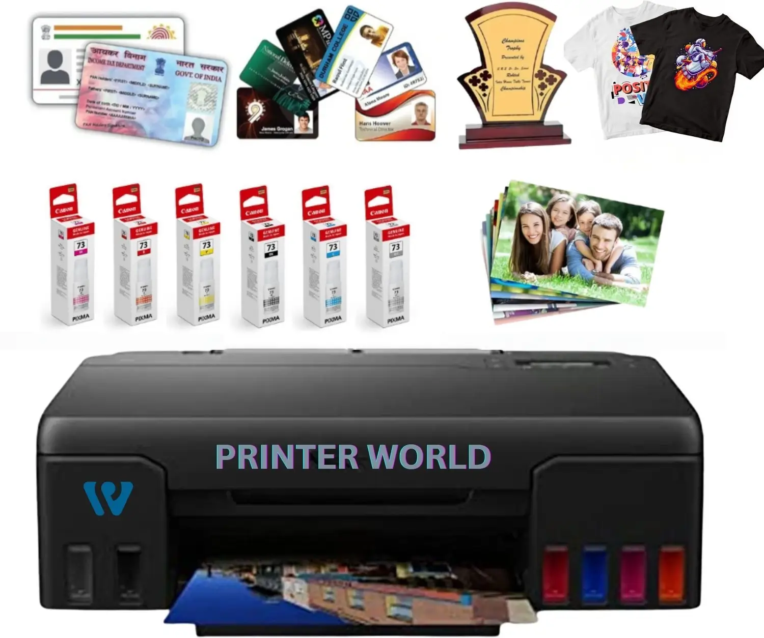 Printer world G500 series T-SHIRT PVC CARD multipurpose Single Function WiFi Color Inkjet Printer