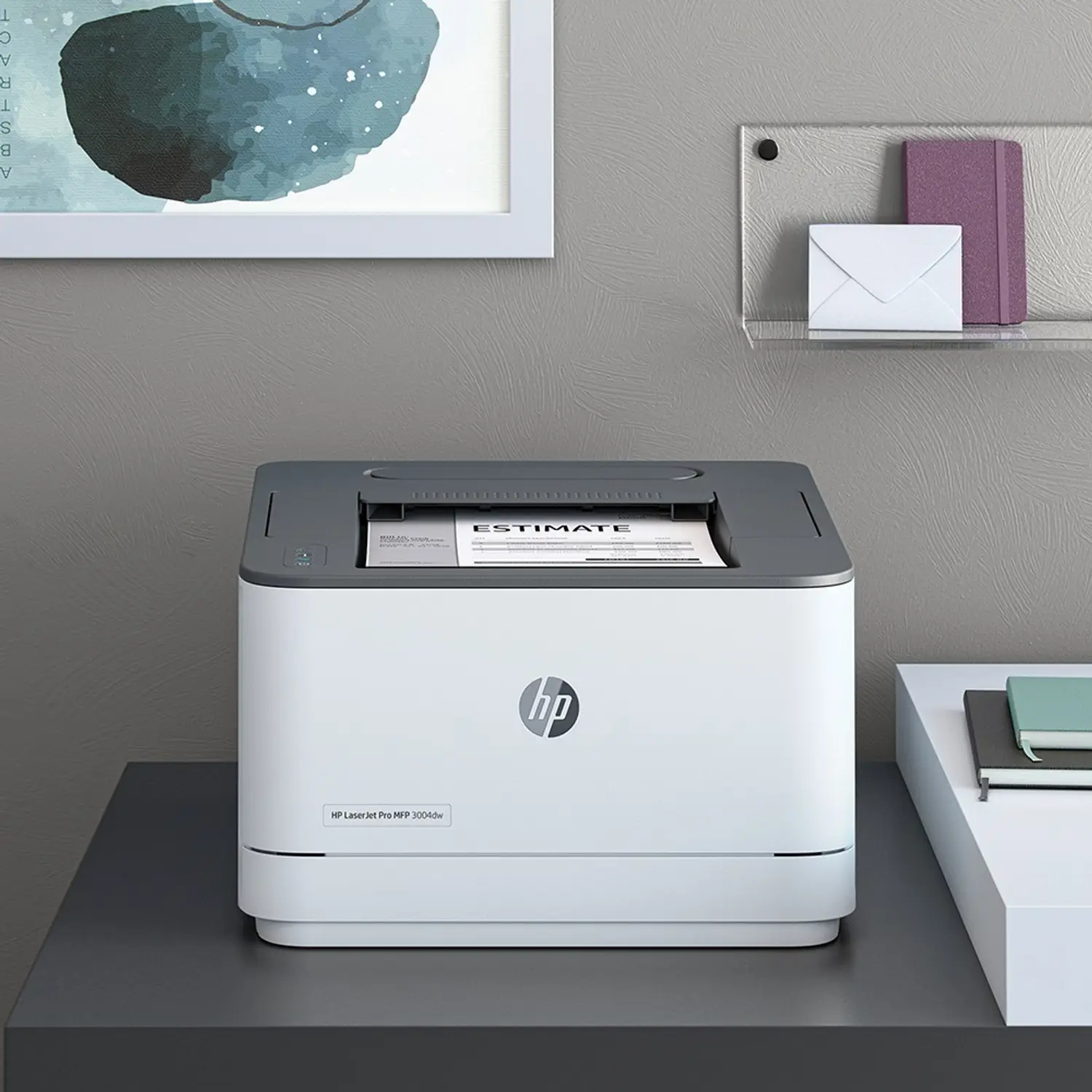 HP 3004dw Single Function WiFi Monochrome Laser Printer - view 4