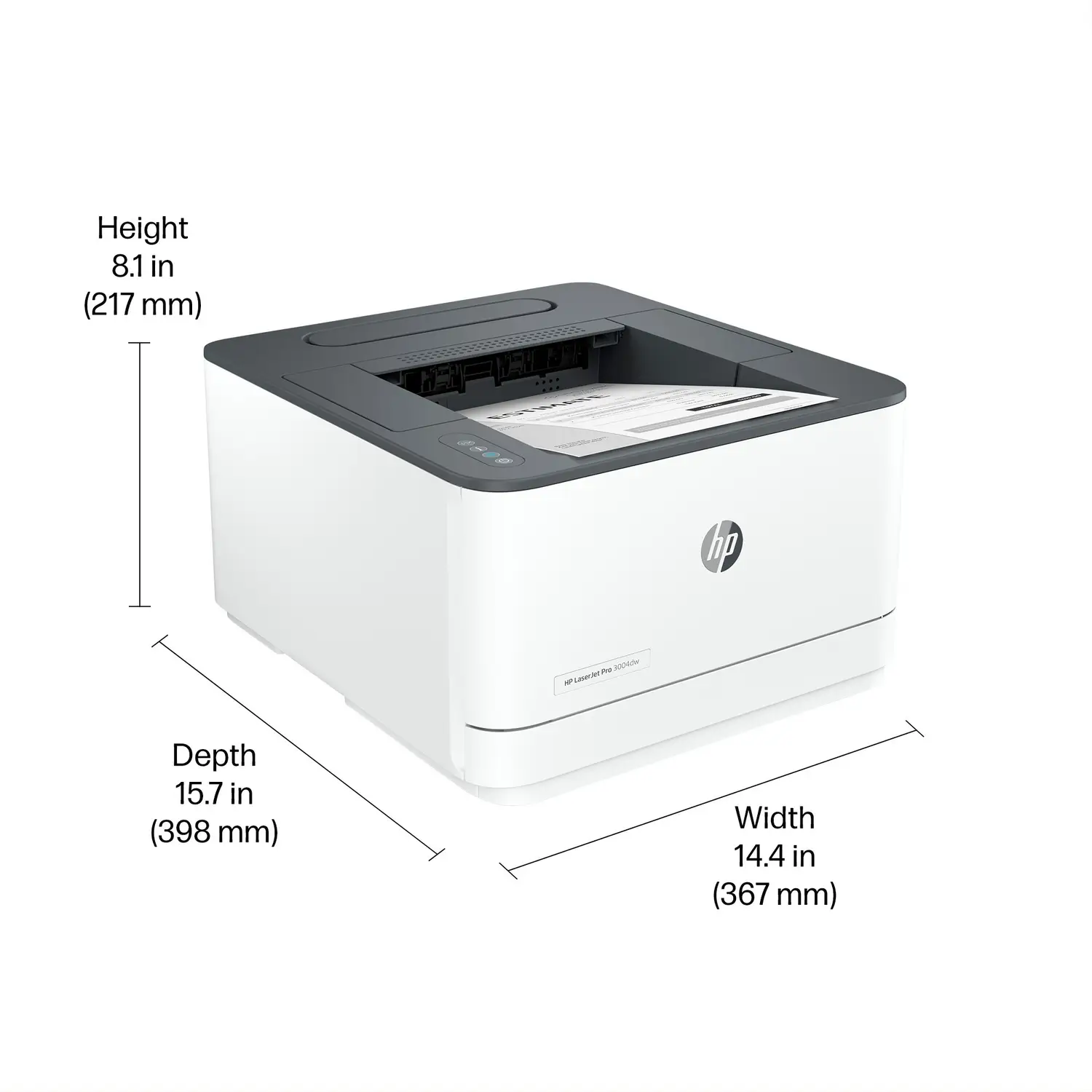 HP 3004dw Single Function WiFi Monochrome Laser Printer - view 3