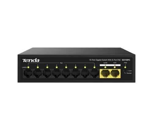 Tenda SG110PC 10 Port Black Gigabit Switch with 8 Port PoE