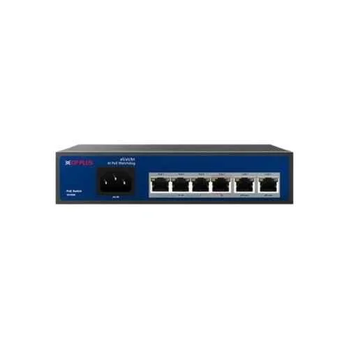 CP Plus 4EP + 2E Port 10/100Mbps AI PoE Switch, CP-ANW-HP4H2-N65