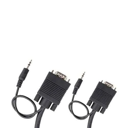 Logic 5m PVC & Copper Black Male to Male Nickel Plated VGA & Audio AV Cable, LG-VAC5M
