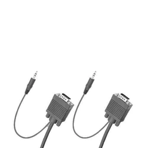 Logic GrandLogic Professional 3m PVC & Copper Grey Male to Male VGA & Audio AV Cable, GL-PR-VA3MM
