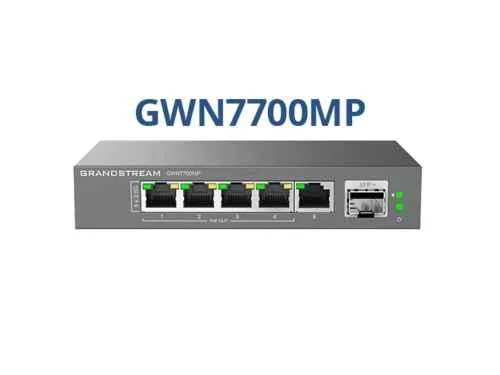 Grandstream 5x 2.5 GigE, 4x PoE & 1x SFP+ Unmanaged 2.5 Multigigabit Switch, GWN7700MP