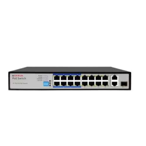 CP Plus 16 Port 10/100 Mbps AI PoE Switch, CP-ANW-HP16G2F1-15