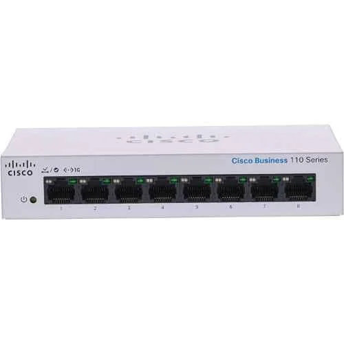 Cisco 110 Series 8 Port Gigabit Rackmount Unmanaged Network Switch, CBS110-8T-D-IN