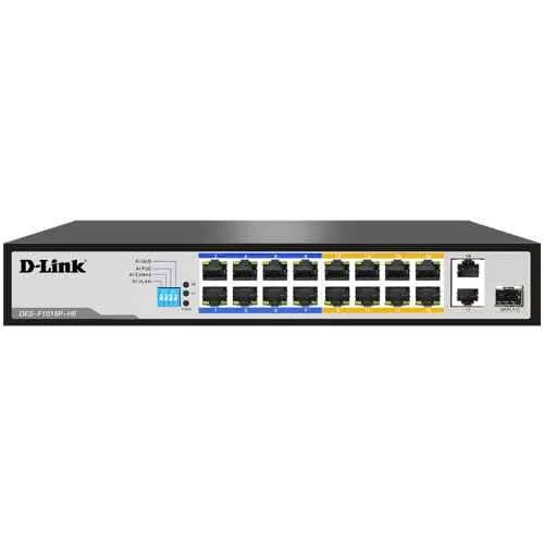 Dlink 16 10/100Mbps POE with 1 Gigabit & 1 Combo RJ45/SFP Uplink 500m PoE Switch, DES-F1016P-HE