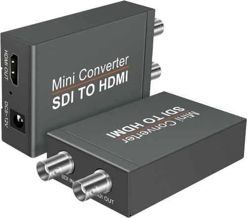 Mak World 2.97Gbps Grey SDI to HDMI Mini Converter with Loop Out, Stereo Audio De-Embedder & 1080p UHD Support