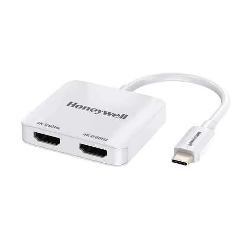 Honeywell White Type C to Dual HDMI Adapter Support Ultra HD 4K, HC000008/ADP/WHT