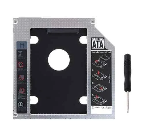 Mak World Universal 9mm SATA to SATA 2nd SSD HDD Hard Drive Caddy Adapter for SSD & HDD