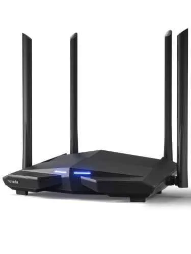 Tenda AC10 1200Mbps Black Wireless Smart Dual-Band Gigabit Wi-Fi Router with MU-MIMO, 4 Gigabit Ports, Support VPN Server & Wi-Fi Schedule, AC1200