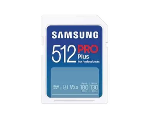 Samsung Pro Plus 512GB C10 SDXC Memory Card with Adapter, MB-SD512S/APC