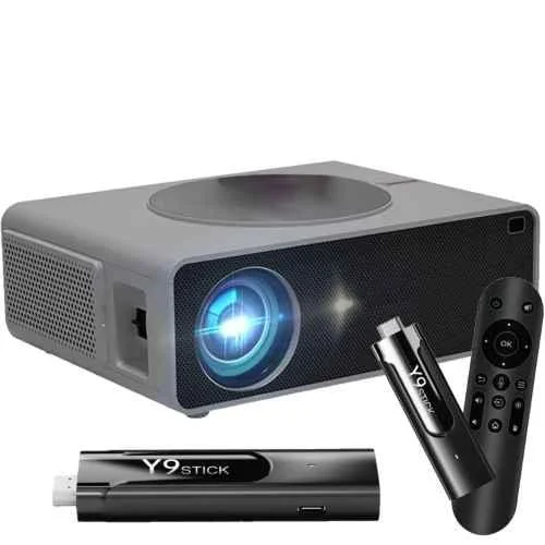 AUN AKEY7 MAX Pro 12000 Lumens Projector for Home 4K Support Google Certified 4K Android TV Stick YouTube PrimeVideo Netflix Hotstar 2GB 16GB 5G WiFi Bluetooth Native Full HD AUN Projector