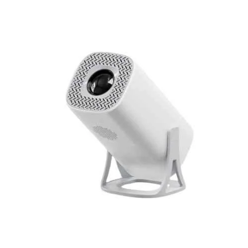 TecSox Ivory 11000 Lumens Smart Mini Portable Projector, Native 720p, 4K 1080p Support, Android 11, Wi-Fi 6, Bluetooth 5, USB + HDMI, Rotatable (White)