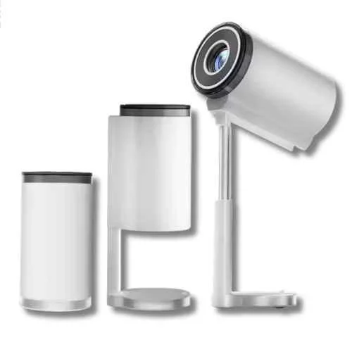 TecSox Falcon 700 ANSI Lumens Android 13 Projector, Native 720p FHD, 4K Support, Wi-Fi + Bluetooth, Unique Gimbal Design, 100 inch Screen (White)