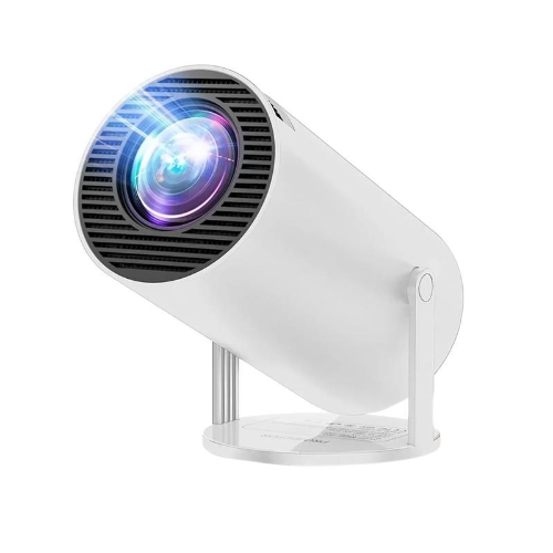 Punnkk HY300 4500 Lumens Portable Projector, Native 720p, 2K Support, Andorid 12, Wireless Screen Mirroring, WiFi + Bluetooth, InBulit Speaker (White)