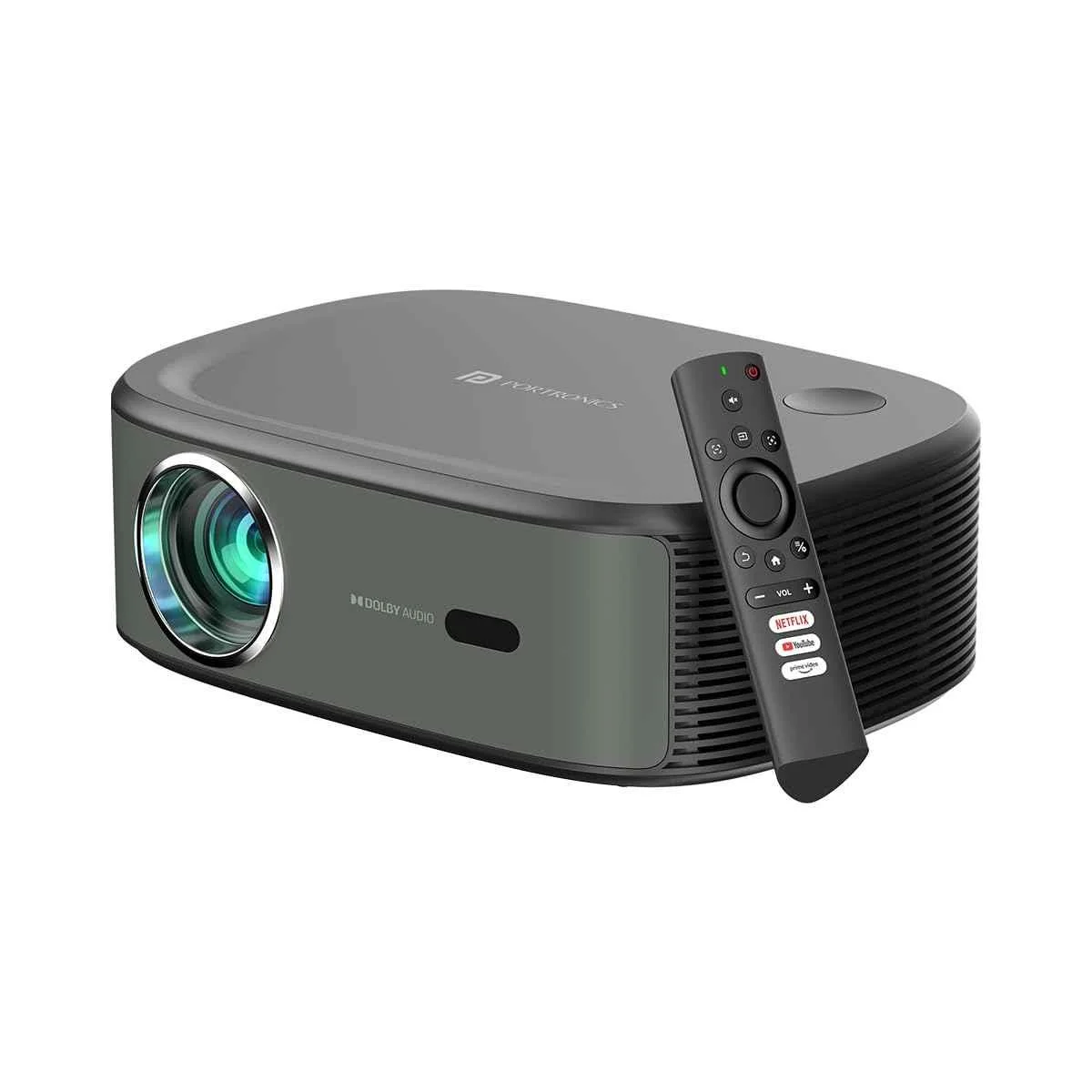 Portronics Beem 430 10000 lm LED Projector Native 1080p 4K UHD Support, Built-in Streaming Apps, 14W Speakers, Dolby Audio, Auto Focus (Black)